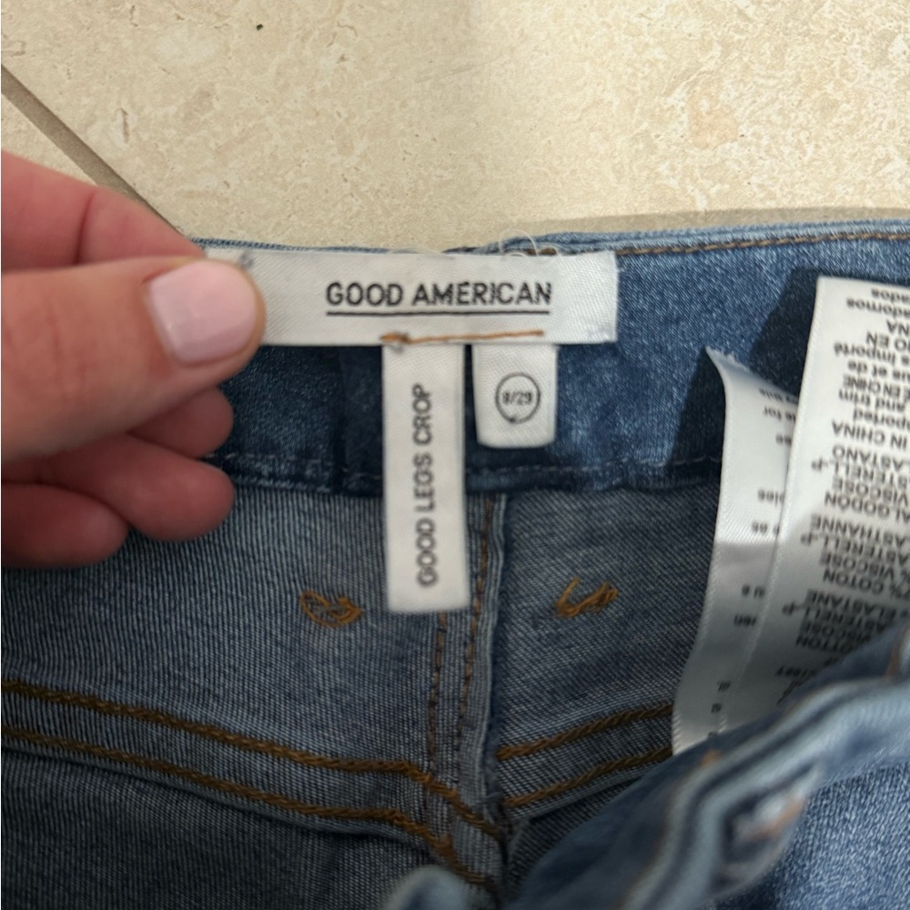 Good American Blue Skinny Jeans with Embellished Ankle - Picture 5 of 7